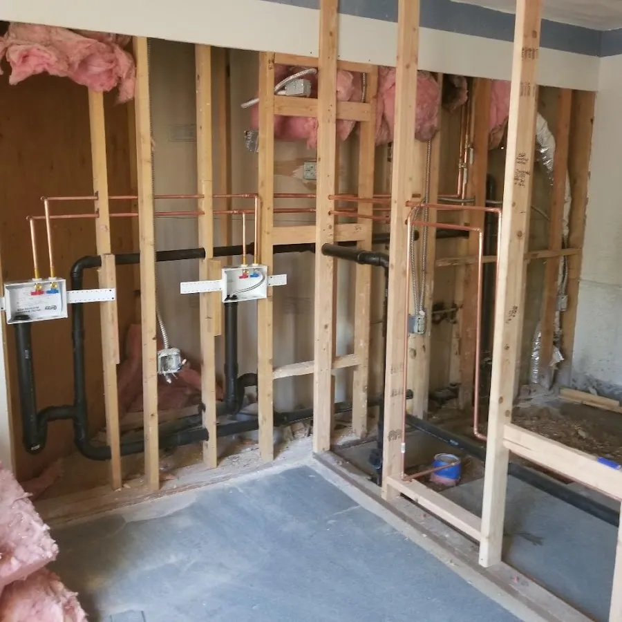 Copper pipe rough-in and plumbing installation in Winston-Salem